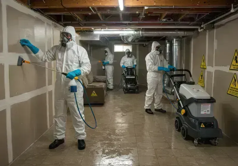 Basement Moisture Removal and Structural Drying process in Shelbina, MO